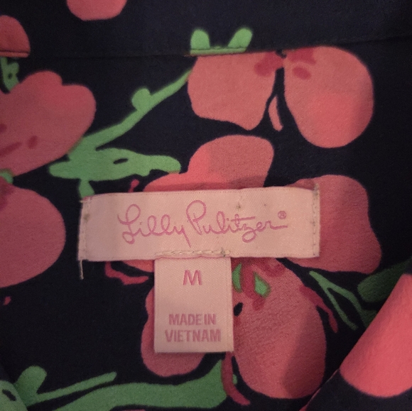 Lilly Pulitzer Kapri Floral Button Down Blouse Size M - Picture 5 of 7
